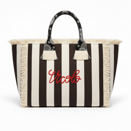 Vicolo - Borsa Ibiza Maxi Stripe