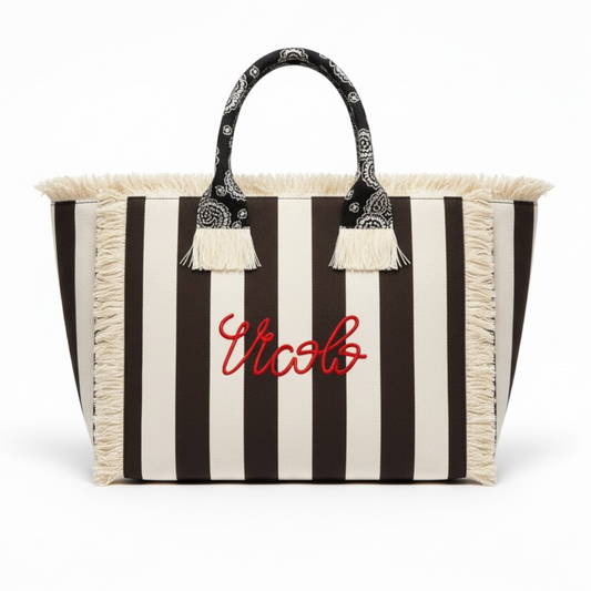 XAB0010 - VICOLO IBIZA MAXI STRIPE MORO BURRO