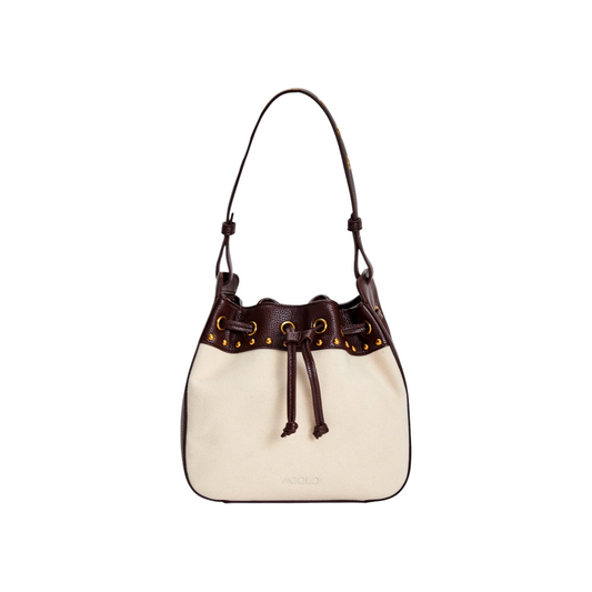 XAB0014 - VICOLO BORSA BUCKET CANTER MORO BEIGE